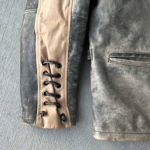 Victory Motorcycles USA Genuine Leather Distressed Two-Tone Jacket Men’s Large - Picture 3 of 9